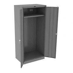Tennsco - 2 Shelf Wardrobe Storage Cabinet - Steel, 36" Wide x 24" Deep x 78" High, Medium Gray - Americas Industrial Supply