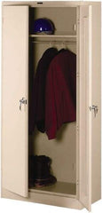 Tennsco - 2 Shelf Wardrobe Storage Cabinet - Steel, 36" Wide x 18" Deep x 78" High, Light Gray - Americas Industrial Supply