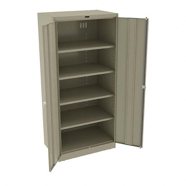 Tennsco - 5 Shelf Locking Storage Cabinet - Steel, 36" Wide x 24" Deep x 78" High, Sand - Americas Industrial Supply