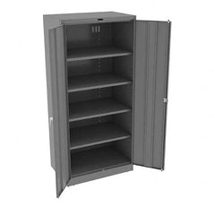 Tennsco - 5 Shelf Locking Storage Cabinet - Steel, 36" Wide x 24" Deep x 78" High, Medium Gray - Americas Industrial Supply