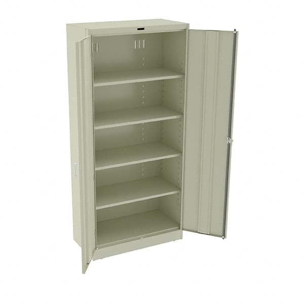 Tennsco - 5 Shelf Locking Storage Cabinet - Steel, 36" Wide x 18" Deep x 78" High, Champagne/Putty - Americas Industrial Supply