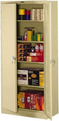 Tennsco - 5 Shelf Locking Storage Cabinet - Steel, 36" Wide x 18" Deep x 78" High, Medium Gray - Americas Industrial Supply