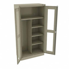 Tennsco - 6 Shelf Combination Storage Cabinet - Steel, 36" Wide x 18" Deep x 72" High, Sand - Americas Industrial Supply