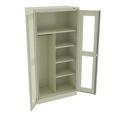 Tennsco - 6 Shelf Combination Storage Cabinet - Steel, 36" Wide x 18" Deep x 72" High, Champagne/Putty - Americas Industrial Supply
