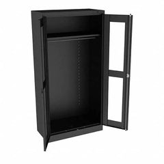 Tennsco - 2 Shelf Wardrobe Storage Cabinet - Steel, 36" Wide x 18" Deep x 72" High, Black - Americas Industrial Supply