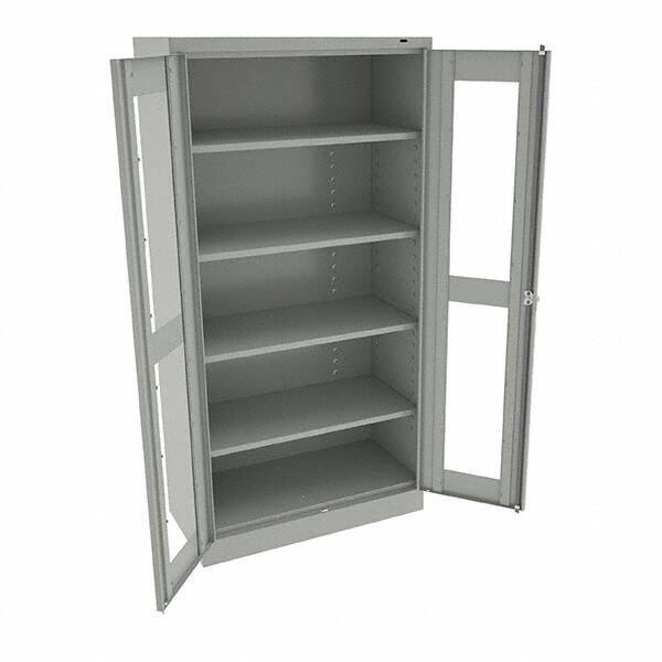 Tennsco - 5 Shelf Visible Storage Cabinet - Steel, 36" Wide x 24" Deep x 72" High, Light Gray - Americas Industrial Supply