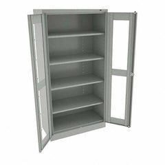 Tennsco - 5 Shelf Visible Storage Cabinet - Steel, 36" Wide x 24" Deep x 72" High, Light Gray - Americas Industrial Supply