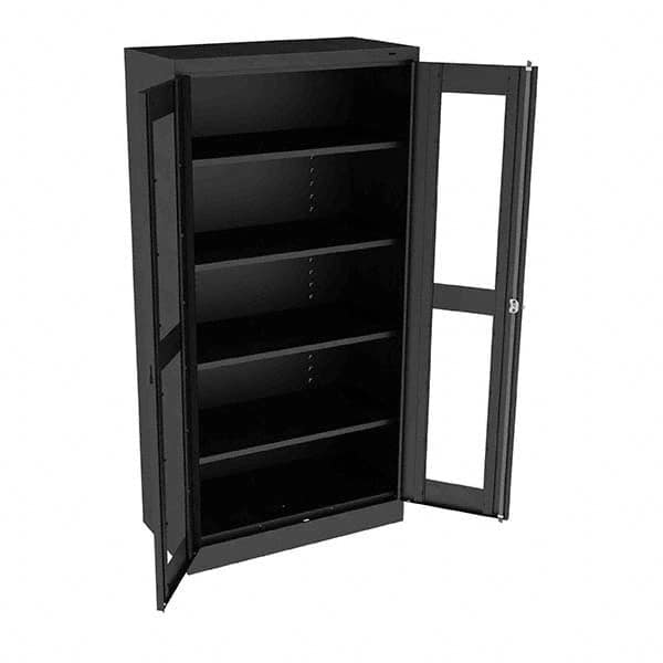 Tennsco - 5 Shelf Visible Storage Cabinet - Steel, 36" Wide x 18" Deep x 72" High, Black - Americas Industrial Supply