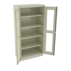 Tennsco - 5 Shelf Visible Storage Cabinet - Steel, 36" Wide x 18" Deep x 72" High, Champagne/Putty - Americas Industrial Supply