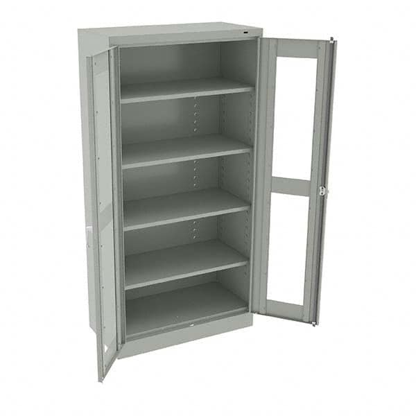 Tennsco - 5 Shelf Visible Storage Cabinet - Steel, 36" Wide x 18" Deep x 72" High, Light Gray - Americas Industrial Supply