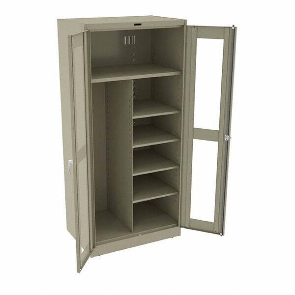 Tennsco - 6 Shelf Combination Storage Cabinet - Steel, 36" Wide x 24" Deep x 78" High, Sand - Americas Industrial Supply