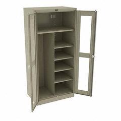 Tennsco - 6 Shelf Combination Storage Cabinet - Steel, 36" Wide x 24" Deep x 78" High, Sand - Americas Industrial Supply