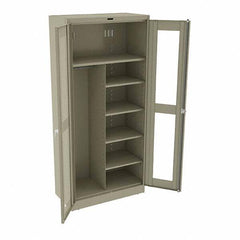 Tennsco - 6 Shelf Combination Storage Cabinet - Steel, 36" Wide x 18" Deep x 78" High, Sand - Americas Industrial Supply