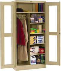 Tennsco - 6 Shelf Combination Storage Cabinet - Steel, 36" Wide x 18" Deep x 78" High, Black - Americas Industrial Supply
