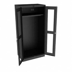 Tennsco - 2 Shelf Wardrobe Storage Cabinet - Steel, 36" Wide x 24" Deep x 78" High, Black - Americas Industrial Supply