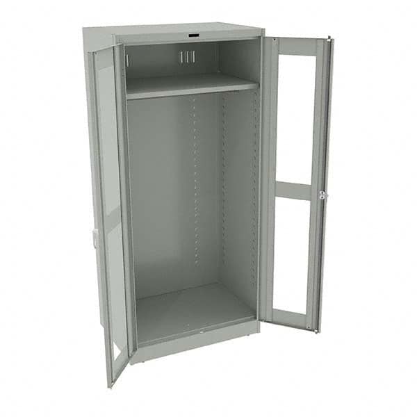 Tennsco - 2 Shelf Wardrobe Storage Cabinet - Steel, 36" Wide x 24" Deep x 78" High, Light Gray - Americas Industrial Supply