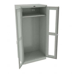 Tennsco - 2 Shelf Wardrobe Storage Cabinet - Steel, 36" Wide x 24" Deep x 78" High, Light Gray - Americas Industrial Supply