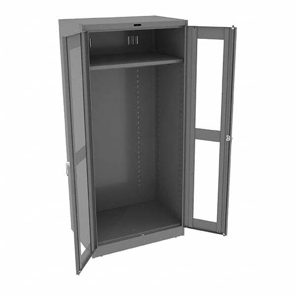 Tennsco - 2 Shelf Wardrobe Storage Cabinet - Steel, 36" Wide x 24" Deep x 78" High, Medium Gray - Americas Industrial Supply