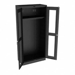 Tennsco - 2 Shelf Wardrobe Storage Cabinet - Steel, 36" Wide x 18" Deep x 78" High, Black - Americas Industrial Supply