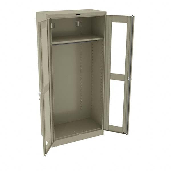 Tennsco - 2 Shelf Wardrobe Storage Cabinet - Steel, 36" Wide x 18" Deep x 78" High, Sand - Americas Industrial Supply