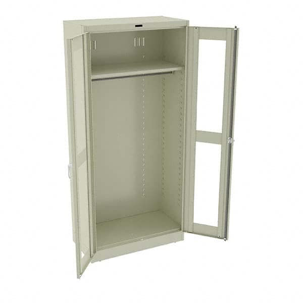 Tennsco - 2 Shelf Wardrobe Storage Cabinet - Steel, 36" Wide x 18" Deep x 78" High, Champagne/Putty - Americas Industrial Supply