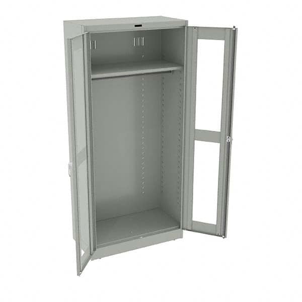 Tennsco - 2 Shelf Wardrobe Storage Cabinet - Steel, 36" Wide x 18" Deep x 78" High, Light Gray - Americas Industrial Supply