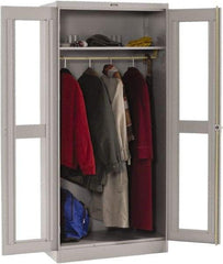 Tennsco - 2 Shelf Wardrobe Storage Cabinet - Steel, 36" Wide x 18" Deep x 78" High, Medium Gray - Americas Industrial Supply