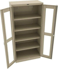 Tennsco - 5 Shelf Visible Storage Cabinet - Steel, 36" Wide x 18" Deep x 78" High, Sand - Americas Industrial Supply
