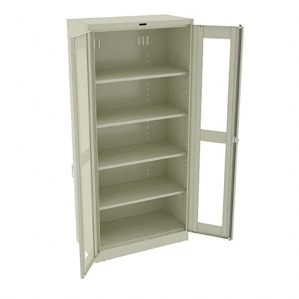 Tennsco - 5 Shelf Visible Storage Cabinet - Steel, 36" Wide x 18" Deep x 78" High, Champagne/Putty - Americas Industrial Supply