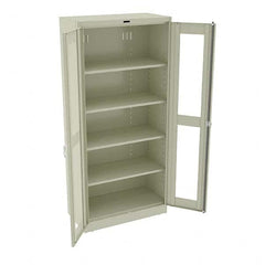 Tennsco - 5 Shelf Visible Storage Cabinet - Steel, 36" Wide x 18" Deep x 78" High, Champagne/Putty - Americas Industrial Supply