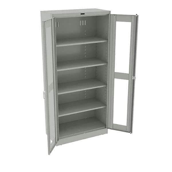 Tennsco - 5 Shelf Visible Storage Cabinet - Steel, 36" Wide x 18" Deep x 78" High, Light Gray - Americas Industrial Supply