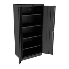 Tennsco - 5 Shelf Locking Storage Cabinet - Steel, 36" Wide x 24" Deep x 78" High, Black - Americas Industrial Supply