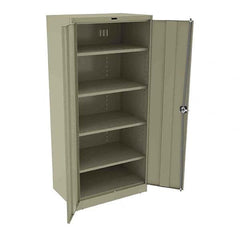 Tennsco - 5 Shelf Locking Storage Cabinet - Steel, 36" Wide x 24" Deep x 78" High, Sand - Americas Industrial Supply