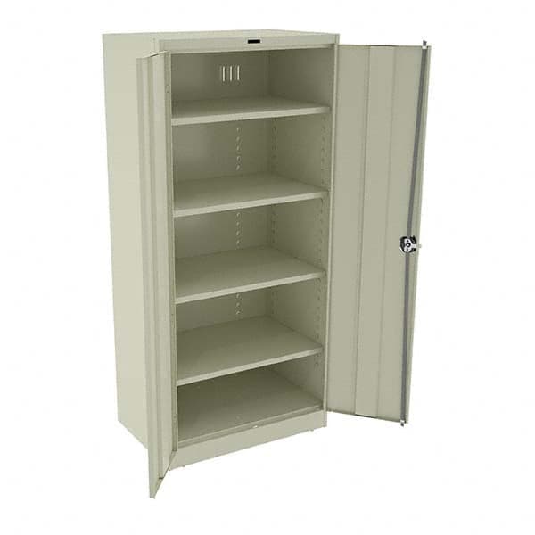 Tennsco - 5 Shelf Locking Storage Cabinet - Steel, 36" Wide x 24" Deep x 78" High, Champagne/Putty - Americas Industrial Supply