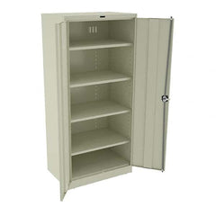 Tennsco - 5 Shelf Locking Storage Cabinet - Steel, 36" Wide x 24" Deep x 78" High, Champagne/Putty - Americas Industrial Supply