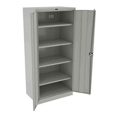 Tennsco - 5 Shelf Locking Storage Cabinet - Steel, 36" Wide x 24" Deep x 78" High, Light Gray - Americas Industrial Supply