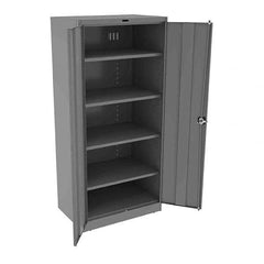 Tennsco - 5 Shelf Locking Storage Cabinet - Steel, 36" Wide x 24" Deep x 78" High, Medium Gray - Americas Industrial Supply