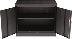 Tennsco - 2 Shelf Locking Storage Cabinet - Steel, 36" Wide x 18" Deep x 30" High, Black - Americas Industrial Supply
