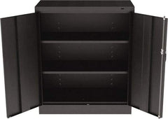 Tennsco - 3 Shelf Locking Storage Cabinet - Steel, 36" Wide x 18" Deep x 42" High, Black - Americas Industrial Supply