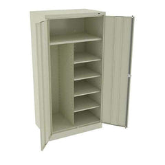 Tennsco - 6 Shelf Combination Storage Cabinet - Steel, 36" Wide x 24" Deep x 72" High, Champagne/Putty - Americas Industrial Supply