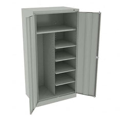 Tennsco - 6 Shelf Combination Storage Cabinet - Steel, 36" Wide x 24" Deep x 72" High, Light Gray - Americas Industrial Supply