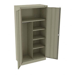 Tennsco - 6 Shelf Combination Storage Cabinet - Steel, 36" Wide x 18" Deep x 72" High, Sand - Americas Industrial Supply