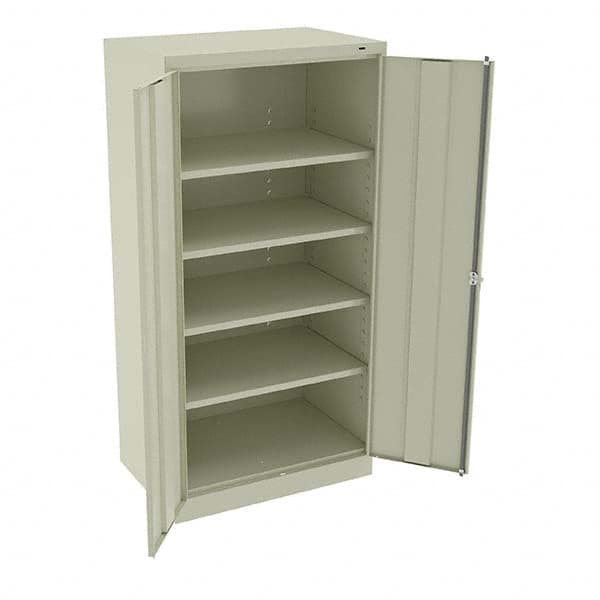 Tennsco - 5 Shelf Locking Storage Cabinet - Steel, 36" Wide x 24" Deep x 72" High, Champagne/Putty - Americas Industrial Supply