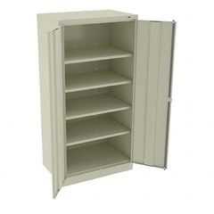 Tennsco - 5 Shelf Locking Storage Cabinet - Steel, 36" Wide x 24" Deep x 72" High, Champagne/Putty - Americas Industrial Supply