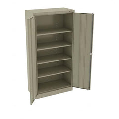 Tennsco - 5 Shelf Locking Storage Cabinet - Steel, 36" Wide x 18" Deep x 72" High, Sand - Americas Industrial Supply