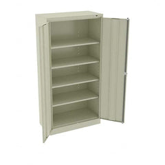 Tennsco - 5 Shelf Locking Storage Cabinet - Steel, 36" Wide x 18" Deep x 72" High, Champagne/Putty - Americas Industrial Supply