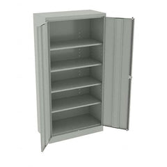 Tennsco - 5 Shelf Locking Storage Cabinet - Steel, 36" Wide x 18" Deep x 72" High, Light Gray - Americas Industrial Supply