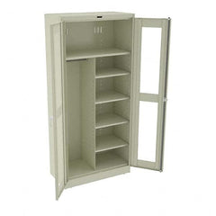 Tennsco - 6 Shelf Combination Storage Cabinet - Steel, 36" Wide x 18" Deep x 78" High, Champagne/Putty - Americas Industrial Supply
