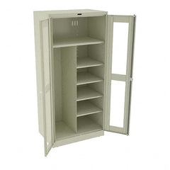 Tennsco - 6 Shelf Combination Storage Cabinet - Steel, 36" Wide x 24" Deep x 78" High, Champagne/Putty - Americas Industrial Supply