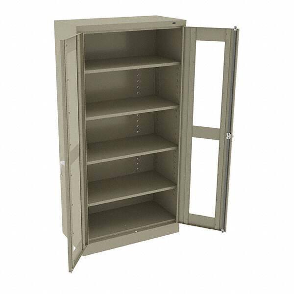 Tennsco - 5 Shelf Visible Storage Cabinet - Steel, 36" Wide x 18" Deep x 72" High, Sand - Americas Industrial Supply